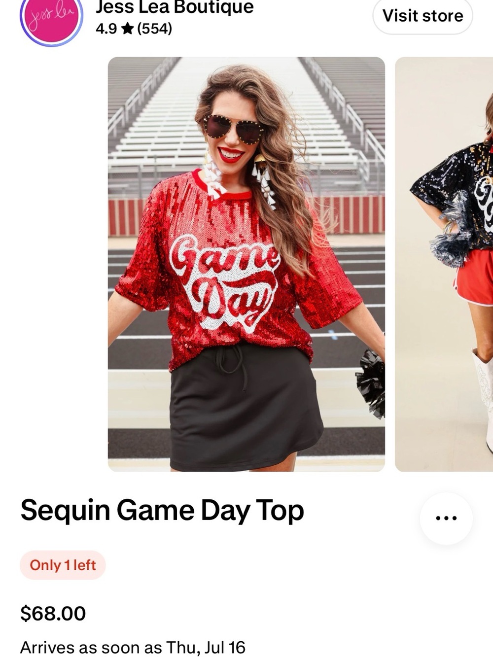 Red sequin game day top!
